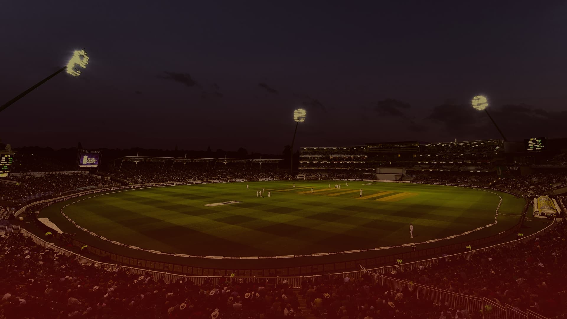 Cricket stadium at night